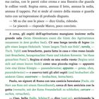 Seite 2. Dialoge zwischen Marco, Regina und Giulia. Beschreibung eines Essens in einem Agriturismo mit Gästen.