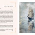 "DRITTER BRIEF" beschreibt einen Brief an Mrs. Saville, England über eine Seereise. Daneben ein Gemälde mit einem Segelschiff in Eis.