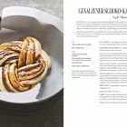 Gesalzener Schoko-Karamell-Knoten: Rezept und Zubereitungstext links. Rechts ein geflochtenes Gebäck in einer runden Backform.