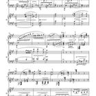 Notenblätter mit musikalischen Anweisungen wie "pp sempre", "poco pesante", "marcato"; zwei Systeme, komplexe Rhythmen.