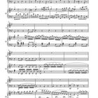 Notenblatt mit Klavier- und Instrumentenstimmen, drei Abschnitte, Dynamikangaben wie "forte" und "p dolce".