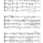 Notenblatt für Streicherensemble mit Teilen für Violine I, Violine II, Viola und Cello. Oben links steht die Zahl 4.