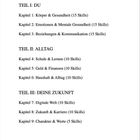 Inhaltsverzeichnis mit drei Teilen: DU, ALLTAG, DEINE ZUKUNFT. Neun Kapitel mit verschiedenen Themen und Skills.