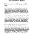 Kapitel 2: Die unsichtbaren Wunden. Wie emotionale Vernachlässigung dein Leben prägt. Text diskutiert sichtbare und unsichtbare Wunden.