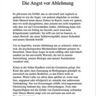 Kapitel 5: Die Angst vor Ablehnung. Der Text behandelt die universelle Angst vor Ablehnung und ihre psychologischen Gründe.