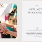 **PART 2: HEALING THE WHOLE PERSON**  
Ein Zitat betont die innere Weisheit des Körpers und traditionelle Medizin. Links: Menschen halten sich an den Händen.