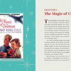 Links: „The Magic of Christmas“, Nat King Cole. Rechts: Kapitel 1, „The Magic of Christmas“. Weihnachtliches Design.