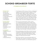SCHOKO-BROMBEER-TORTE: Rezept für eine Torte mit Zutaten und Zubereitungsschritten, ein Highlight auf der Kaffeetafel.