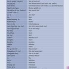 Seite 417 eines Sprachführers mit einer Tabelle voller Redewendungen und Alltagsfloskeln auf Deutsch und einer anderen Sprache.