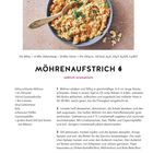 MÖHRENAUFSTRICH - süßlich-aromatisch. Rezept für 400g. Zutaten: Möhren, Olivenöl, Gemüsebrühe, Limette, Cashewmus.