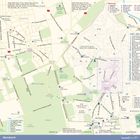 Karte von Marrakesch mit wichtigen Orten: Medina, Hivernage, Guéliz. Orte wie Museen, Cafés und Restaurants sind nummeriert.