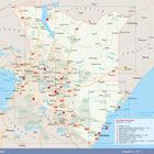 „Die schönsten Reiseziele: Nairobi, Großer Afrikanischer Grabenbruch, Tsavo-Nationalpark.“ Detaillierte Karte von Kenia.
