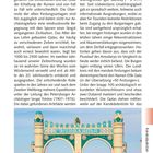 Wüstenfestungen in Südkara­kalpak­stan, Text mit Infos über Qalas. Unten Foto: buntes Tor in Wüstenlandschaft, Auto darunter.