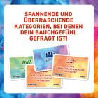 "Spannende und überraschende Kategorien, bei denen dein Bauchgefühl gefragt ist!" Karten mit Texten zu Themen.