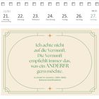 Kalenderblatt mit Text: "Ich achte nicht auf die Vernunft... was ein ANDERER gern möchte." Zitat von Elizabeth Gaskell.