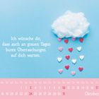 „Ich wünsche dir, dass auch an grauen Tagen bunte Überraschungen auf dich warten.“ Ein Kalender zeigt den Oktober.
