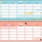 Kalender mit März und April, wichtige Daten: 8. Int. Frauentag, 20. Frühlingsanfang, 26. Karfreitag, 28. Ostersonntag, 29. Ostermontag.