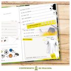 Textfelder zum Ausfüllen: Vorlieben, Meinungsbarometer, Autogramm. Illustrationen von Sportbällen und einem Trikot.