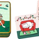 "Chill doch mal! 24 schnurrige Glückstipps im Advent." Eine Illustration zeigt eine Katze in Lichterketten.