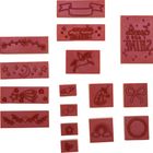 Text: "Follow your DREAMS," "Sparkle and SHINE." Ein Set von Stempeln mit dekorativen Designs wie Einhorn, Regenbogen.