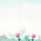Illustration: Grüne Hügel mit rosa und roten Blumen, darüber ein blauer Himmel. Pastellfarben dominieren die Szenerie.