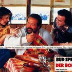 "Der neue Bud Spencer Film... Bud Spencer Der Bomber. Regie: Michele Lupo. Verleih: Jugendfilm." Drei Personen am Tisch.