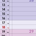 Kalenderblätter für Juli 2027. Wochentage mit Do bis So. Nummerierte Tage 1 bis 31. Farbcodierung pro Woche.