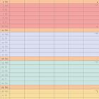 Bunte Monatsübersicht für Juli mit beschrifteten Wochentagen und Platz für Notizen im unteren Bereich.