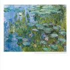 1–31, 08, DUMONT. Gemälde von Seerosen auf einem Teich, impressionistisch mit kräftigen Farben, vorwiegend Grün und Blau.