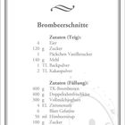 April: Rezepte für Blutorangen-Mango-Konfitüre und Brombeerschnitte mit detaillierten Zutaten und Zubereitungen.