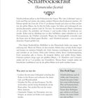 Text oben: "Von wegen wilder Wucherer Scharbockskraut". Beschreibung der Pflanze, Nutzen und Pflegetipps.