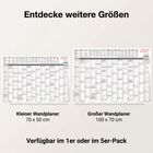 Text: "Entdecke weitere Größen", "Kleiner Wandplaner 70 x 50 cm", "Großer Wandplaner 100 x 70 cm", "Verfügbar im 1er oder im 5er-Pack".  
Darstellung von zwei Wandplanern für das Jahr 2027.