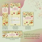 2027 Naturzauber Kalender, Streifenplaner, Familienplaner, Buchkalender und Tischquerkalender mit botanischen Illustrationen.