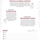 Haushaltstipp: Etiketten von Gläsern entfernen. Küchentipp: Eischnee retten. Haushaltstipp: Kochfeldränder reinigen. Januar, 19-25.