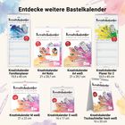 "Entdecke weitere Bastelkalender" über mehreren Kreativkalendern in verschiedenen Formaten mit bunten Illustrationen.