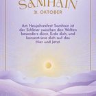 AN SAMHAIN 31. OKTOBER. Am Neujahresfest Samhain ist der Schleier besonders dünn. Landschaft in Pastelltönen mit Sonne.