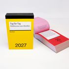"Tag für Tag: Weltliteratur zum Abreißen", Reclam, 2027. Daneben ein offener, roter Abreißkalender, Datum 25, Sonntag.