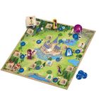 Es gibt die Namen "Cecilia", "Sandmännchen", "Wolkenschaf". Ein Spielbrett zeigt ein Schloss, Wege und verschiedene Figuren.