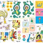 Texte: Page 5, Pages 14-15, Page 18, Page 17, Page 26, Page 25, Page 20, Pages 30-31.  
Illustration mit bunten, fantasievollen Figuren.