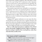 Text über GLP-1 Medikamente und Essgewohnheiten. Historie: Entwicklungen seit den 1980er Jahren beschrieben.