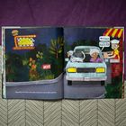 "Tasty Burger Drive Thru 24 Hrs", "EXIT", "Mrs. Ramirez! Is that you Benji Dutton?", Auto mit Dalmatiner.