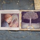 Text: "And I followed." und "102 Acorn Hollow". Links ein Junge mit großem Insekt, rechts ein Baum unter Sternenhimmel.