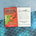 Buchcover: "How to Train Your Dragon School: Fight of the Flamestrike". Illustration eines feuerspeienden Drachens.