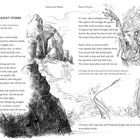 "THE ROLLRIGHT STONES. Beneath the stars a circle stands, carved by unknown hands..."  
Illustration von Steinen und einer Hexe.