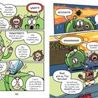 Eine humorvolle Comic-Szene mit Charakteren in Panik und witzigen Dialogen, inklusive Gemüse-Motiven.