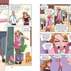 Illustration eines Mädchens im Streit mit einem Mann und einer Frau. Sie beschwert sich über ihr Aussehen: "Look what she's done to me!" Mehrere Sprechblasen beschreiben eine misslungene Veränderung ihres Stils. Ein Schrei: "I look like a human Q-tip!" Ein Hund ist daneben zu sehen.