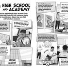 Comic-Illustration über Fußballtraining. Enthält Texte über Arsenal Academy und Trainingsmethoden.