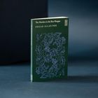 Der Buchrücken zeigt "The Murders in the Rue Morgue" und "EDGAR ALLAN POE", in einem Minimalistischen, bläulichen Hintergrund.