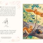 "WHEN Eileen was four years old..." Illustration: Zwei Eichhörnchen auf Ästen, helle und lebendige Farben dominieren.