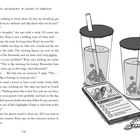 Text: "Roxy and the Box", Dialoge über Kleidung. Zwei lächelnde Personen, eine mit Kopfhörern und eine mit zusammengeschnürtem T-Shirt. Poster im Hintergrund.